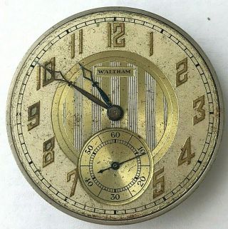 12s - Antique 1894 Waltham Hand Winding Pocket Watch Movement With Seconds Reg.
