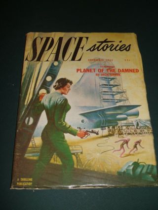 Space Stories For December 1952 Vintage Pulp Science Fiction,  Space Flight