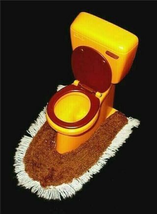 Vintage Pedigree Sindy Orange Toilet And Mat