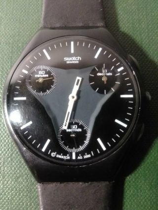 Vintage Swatch Watch Chronoraph Black Runs