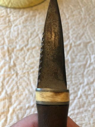 ANTIQUE BOOT DAGGER? KNIFE BOME AND WODDEN HANDLE 5