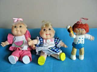 Vintage 1995 1984 Mattel Collectible Miniature Cabbage Patch Kids Baby Dolls 4 "