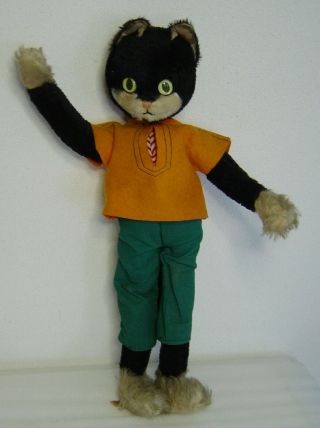 Cute Vintage Schuco Bigo - Bello Hegi Mohair Tom Cat With Tag