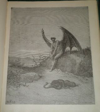 Antique Book Milton ' s Paradise Lost Illustrated By Gustave Dore 1890 5