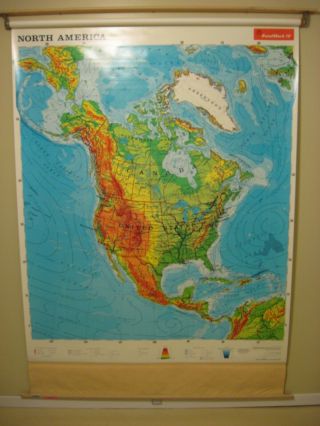 Rand Mark Iv North America Us Canada Mexico School Classroom Pull Down Map