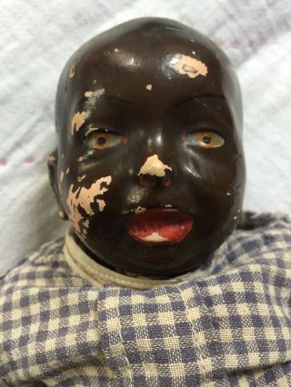Vintage Black Baby Doll Early 1800’s Antique