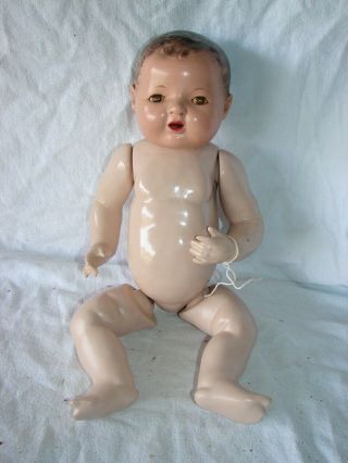 Vintage Composition Doll 16 Inches Seeley Body Sleep Eyes Open Mouth Ears