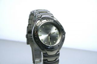 Vintage Fossil Blue Stainless Steel Mens Watch 100 Water Resistant Am - 3024