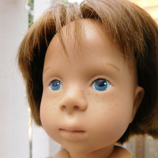 1989 Gotz Sylvia Natterer Fanouche 18 " Brown Hair/ Blue Eyes Boy Doll