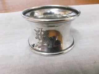 A Vintage Concave Sterling Silver Napkin Ring Birmingham 1919
