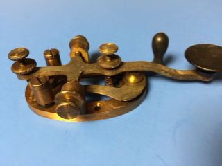 Antique Brass J.  H.  Bunnell Co.  Ny Telegraph Key Morse Code W/ Screws