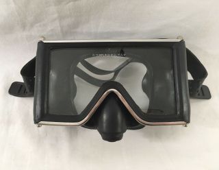 Coral Tri Glass Wrap Around Vintage Diving Mask | Tempered Glass Goggles | Japan