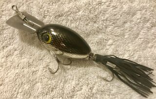 Fishing Lure Fred Arbogast Arbo Gaster Early Chrome Black Scale No Stencil Bait