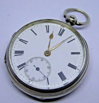 Antique Hallmarked Silver Jeffery 27105 Fusee Pocket Watch - London 1876