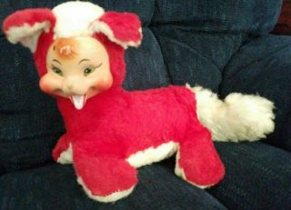 Vintage Rushton Co Red And White Fox W/rubber Face