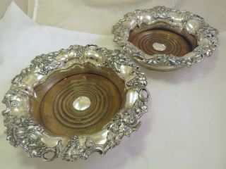 Large Old Sheffield Plate Wine Coasters