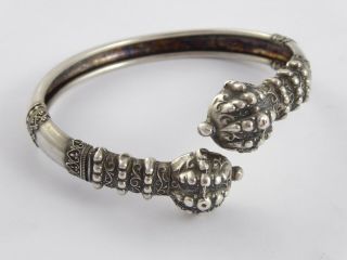 Antique Solid Sterling Silver Victorian Etruscan Bangle Bracelet 1886