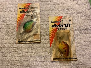 2 Bagley Divin’ B1 Old Fishing Lures 4