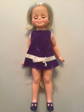 Vintage Ideal 15 - 1/2 " Velvet Doll With Hair That Grows And Grows And Grows
