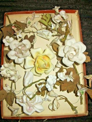 C.  1880 Antique French Porcelain Wedding Cake Roses