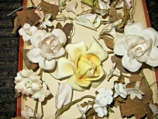 c.  1880 Antique French Porcelain Wedding Cake Roses 3