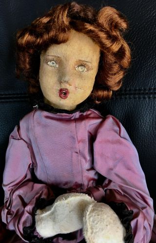 Vintage Antique Cloth Face Boudoir Doll Smoker Baby Parts Replaced Artist Projec