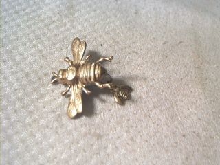 Vintage Old Fly Fishing Unknown Metal Fly W/ Baby Fly Gold