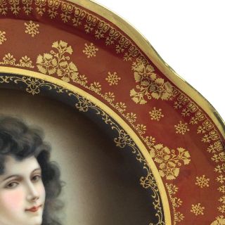 Antique Royal Vienna Bavaria Amorosa Lady Portrait Transferware Crown Plate H543 4