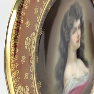 Antique Royal Vienna Bavaria Amorosa Lady Portrait Transferware Crown Plate H543 6