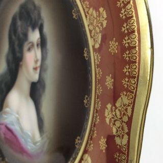 Antique Royal Vienna Bavaria Amorosa Lady Portrait Transferware Crown Plate H543 8