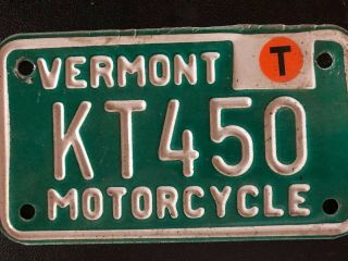Vermont Motorcycle License Plate Mc Motor Cycle Antique Old Vintage Kt450 Undate