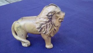 Antique Cast Iron Leo The Lion Penny Bank - Vintage Hubley