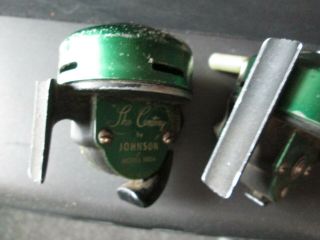 2 Vintage Johnson Century Model No.  100,  100a Spincasting Fishing parts Reel 2