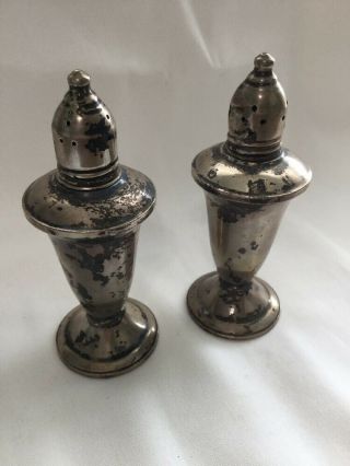 Vintage Sterling Silver Salt And Pepper Shakers Duchin Creation Weighted