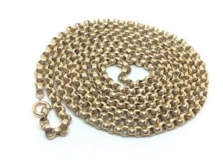 Antique Victorian 9ct Rolled Gold Long Guard Muff Necklace Chain Fob 120