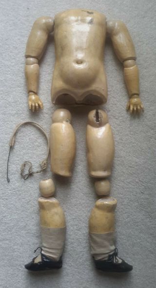 Antique Ball Jointed Composition Doll Body 18 " In Long Large Fingers