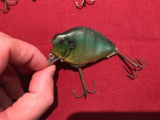 Vintage Wood Heddon 740 Punkinseed In Early Rock Bass Antique Fishing Lure 10