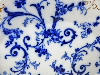 Antique Ridgway England Dark Flow Blue Serving Platter Gainsborough 2