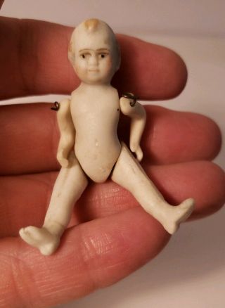 Miniature Artisan Antique German Molded Bisque Doll Jointed