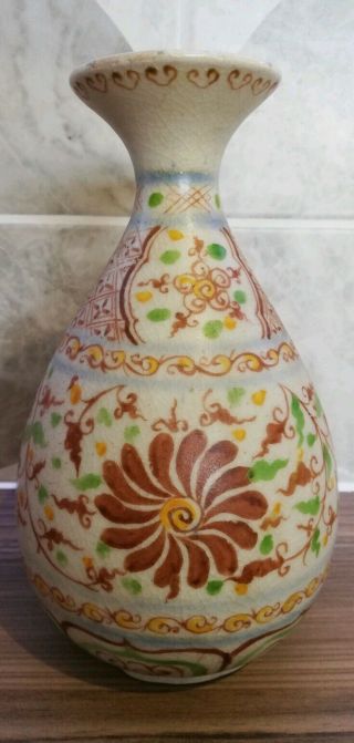 Antique 19th.  C Chinese Crackle Glaze Vase.  Seal Mark.  Victorian Import.