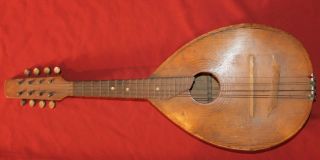 Antique European Hand Made Wood 8 Strings Mandolin