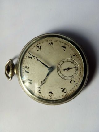Antique,  Art Deco Pocket Watch.  Open Face,  Metal Case.