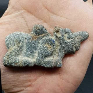 Rare Unique Roman Stone Cow Animal Old Amulet 3