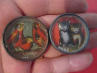 Two Antique - Dexterity Games - Cats & Birds - German 1 Of 30 Listed - 23