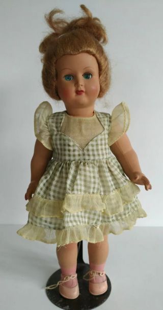 Vintage 1950s Doll All Hard Plastic Doll 11 "