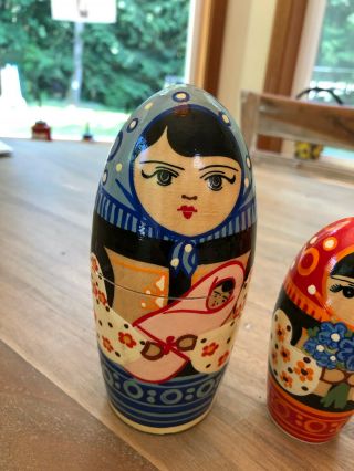 Vintage Russian/ussr Nesting Dolls Conical Maiden Rare,  Set Of 6