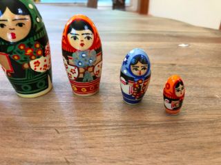 Vintage Russian/USSR Nesting Dolls Conical Maiden RARE,  Set of 6 5