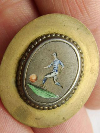 Very Old Antique Silver Enamel Football Badge Possibly Glasgow Rangers Rare