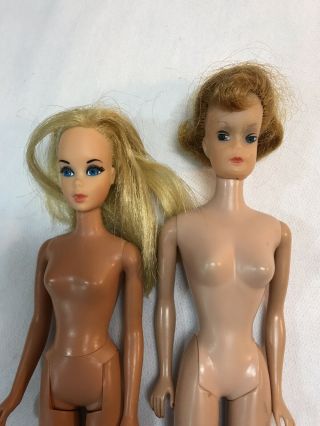 Vintage Barbie Dolls 1958 And 1966 Japan Malibu Body Mod Living Head Twist
