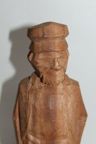 Vintage Hand Carved Canadian Wood Figure Man With Hands In Pockets Big